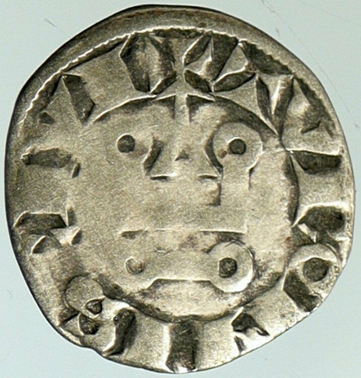 1240AD FRANCE Saint KING LOUIS IX Cross OLD Silver Denier Medieval Coin i102253