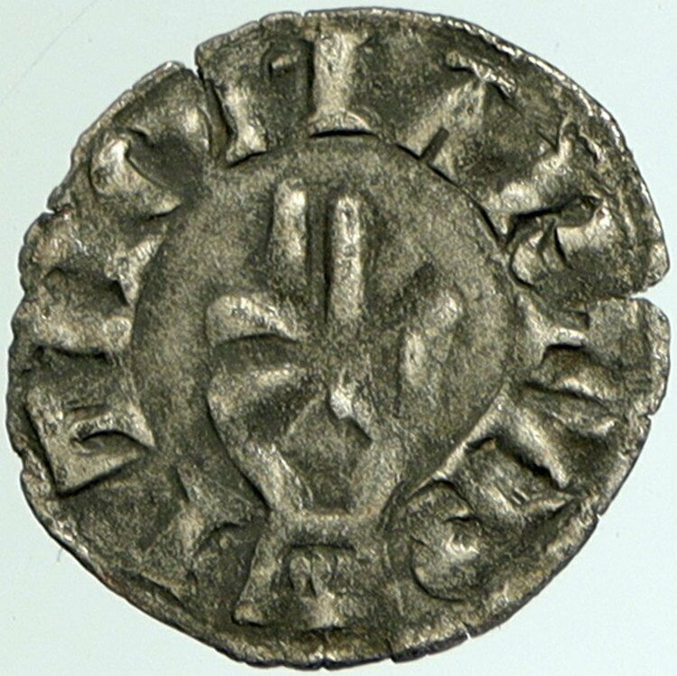 1200AD FRANCE Archbishopric BESANCON Antique Silver Denier Medieval Coin i102249