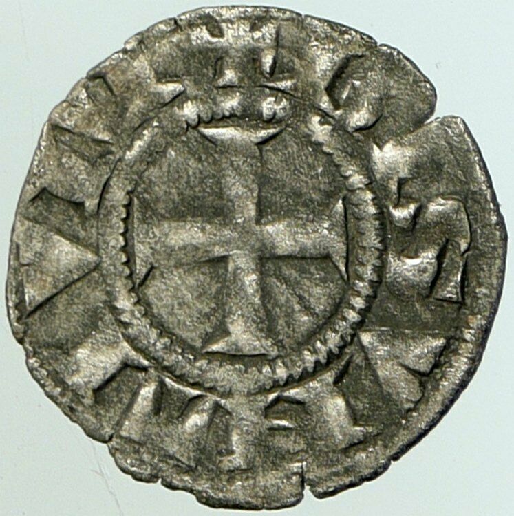 1200AD FRANCE Archbishopric BESANCON Antique Silver Denier Medieval Coin i102249