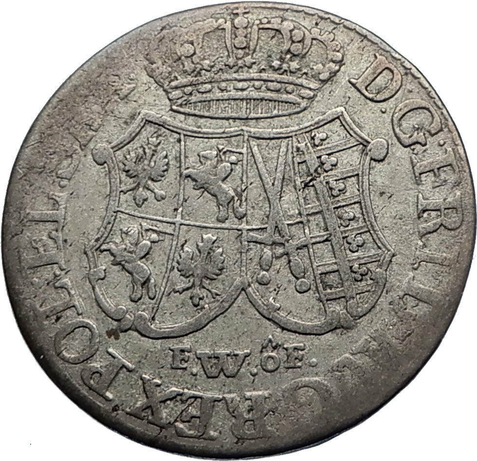 1763 GERMANY German States SAXONY ELECTORATE Genuine Antique Silver Coin i71764