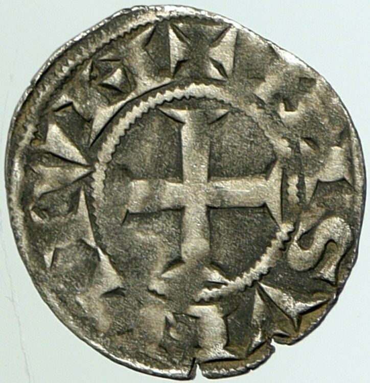 1200AD FRANCE Archbishopric BESANCON Antique Silver Denier Medieval Coin i102248