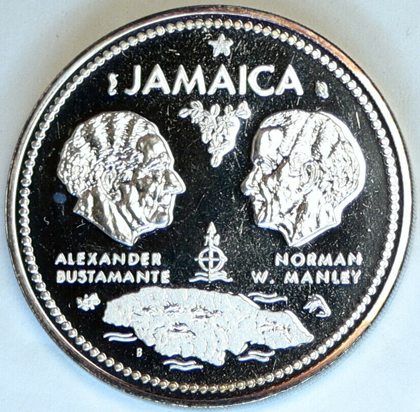 1972 JAMAICA 10th Yr Independence MANLEY Proof SILVER 10 Dollars Coin i102123