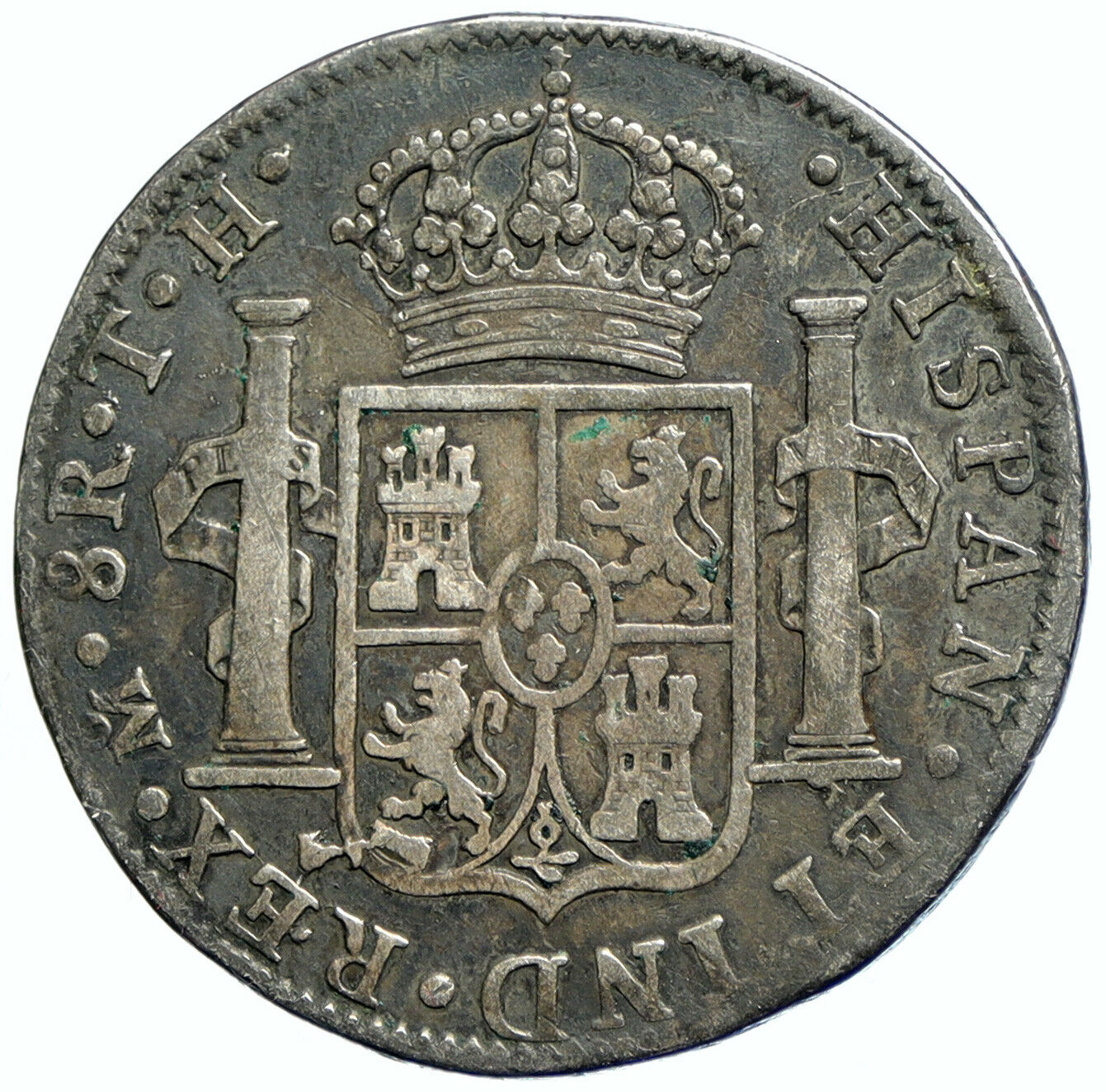 1807 Mo TH MEXICO SPAIN King CHARLES IV Old Silver 8 Reales Mexican Coin i105534