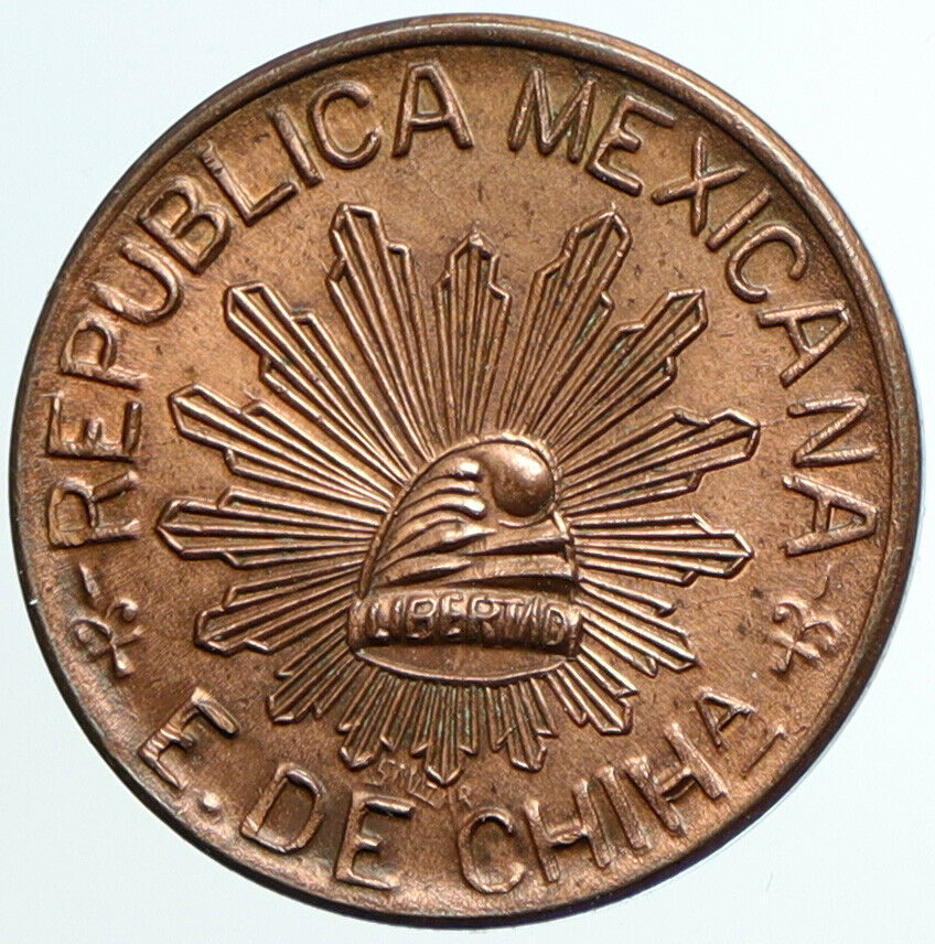 1915 MEXICO Revolution CHIHUAHUA Constitutionalist Army 5 Centavo Coin i105531