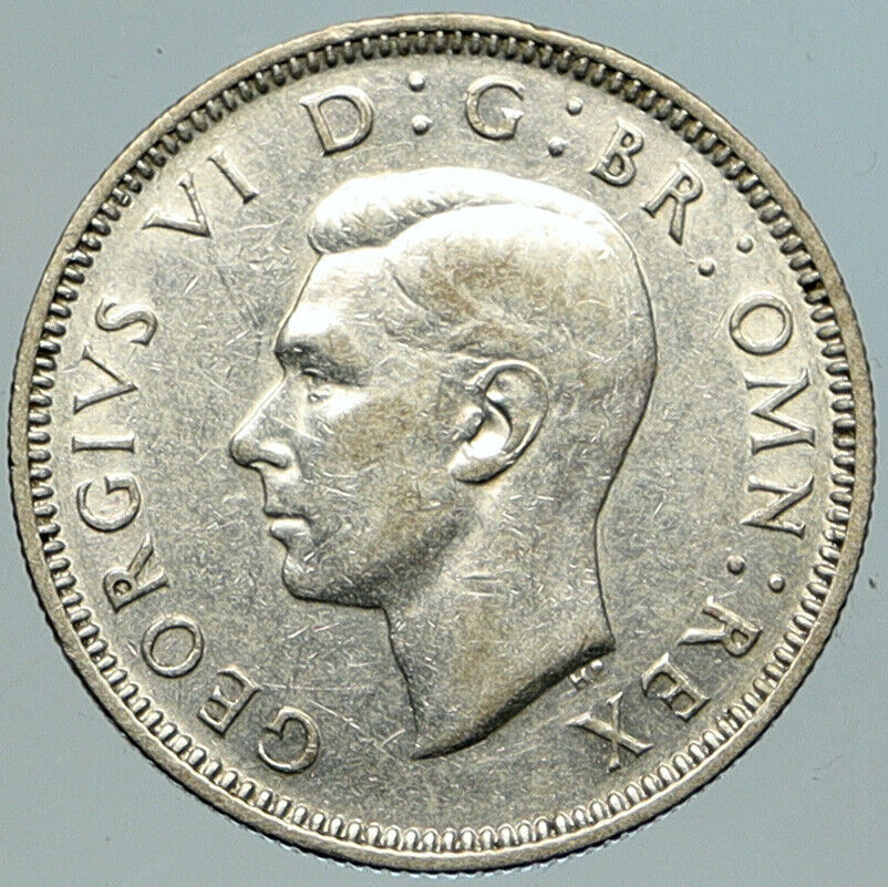 1942 Great Britain UK United Kingdom King George VI SILVER SHILLING Coin i105176