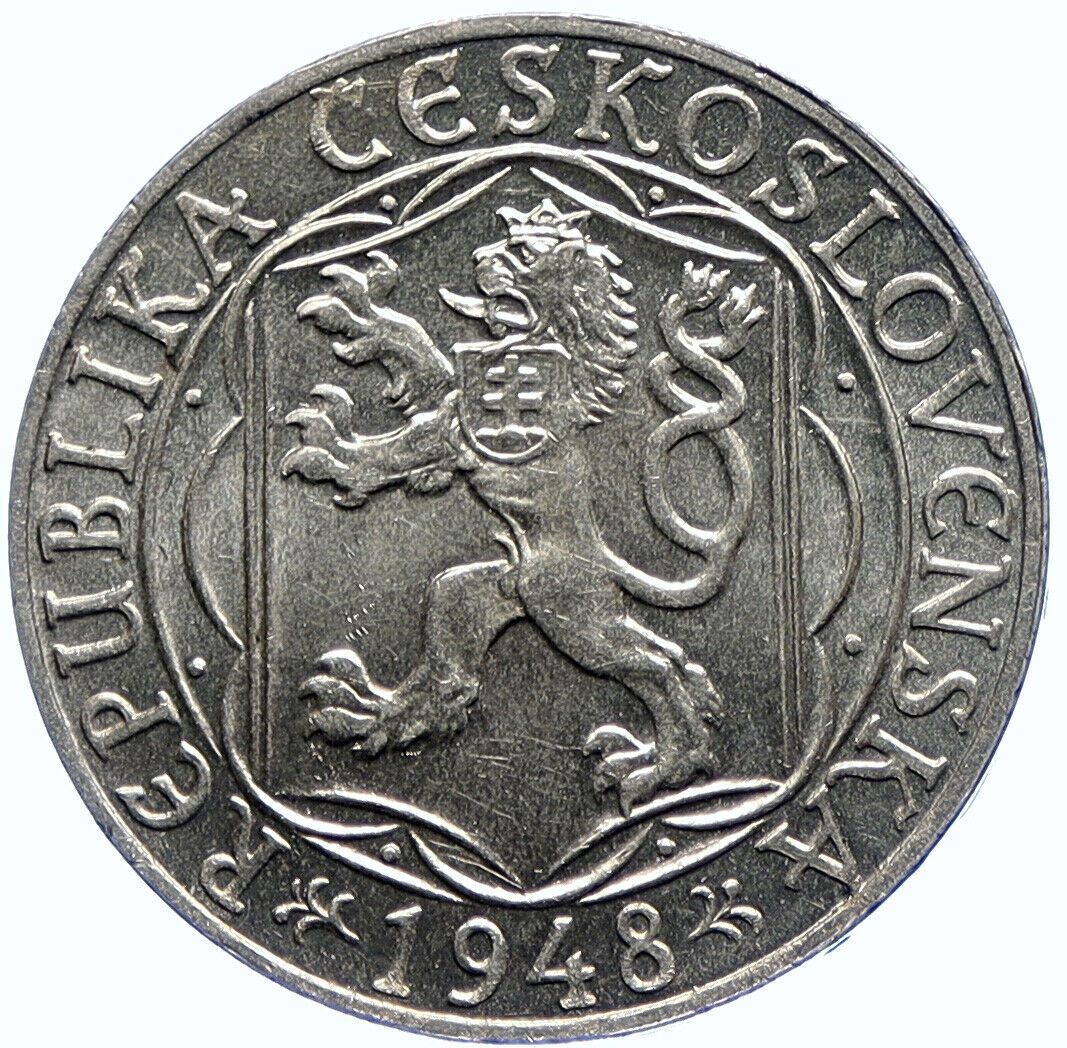 1948 CZECH REPUBLIC Czechoslovakia Charles University Silver 100 Kr Coin i104751