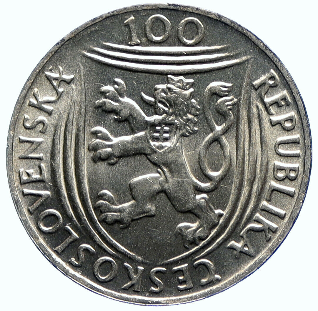 1951 CZECH REPUBLIC Czechoslovakia KLEMENT GOTTWALD Silver 100 Kr Coin i104747