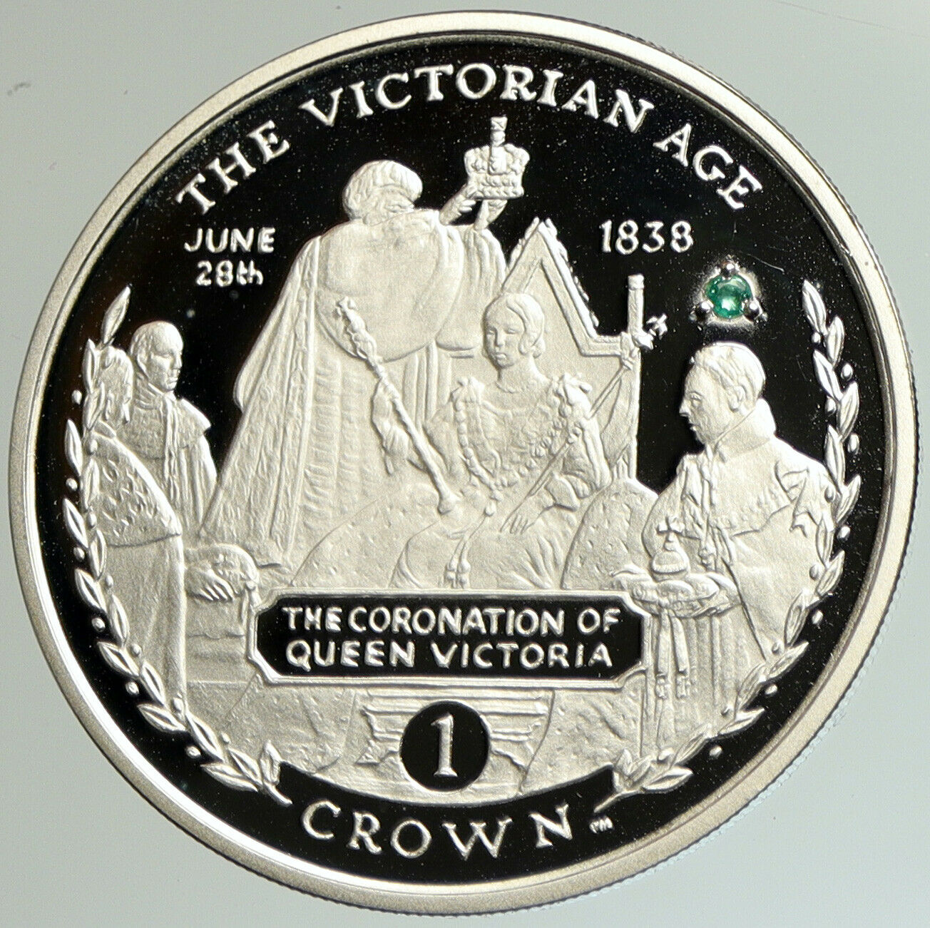 2001 GIBRALTAR Queen Elizabeth II VICTORIAN AGE Silver Proof Crown Coin i105186