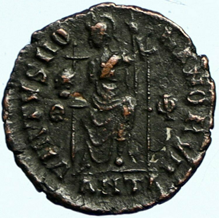 GRATIAN 378AD Antioch Authentic ANCIENT Roman Coin City Goddess ROMA i101817