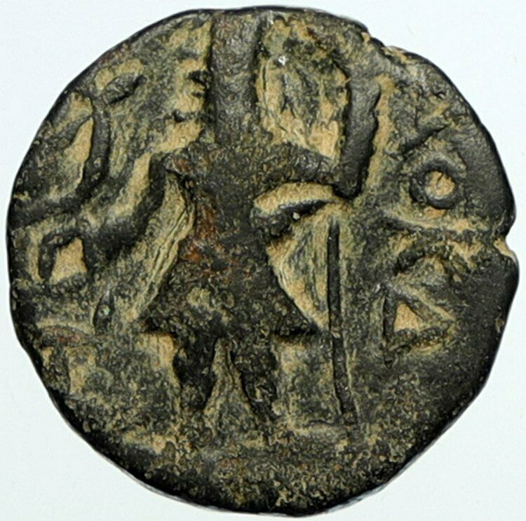 KANISHKA I Kushan Empire North INDIA Ancient Authentic Greek Coin SHIVA i101267