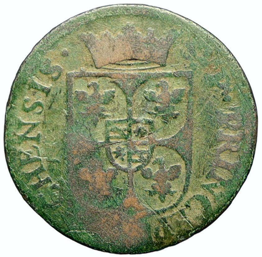 1611 FEUDAL FRANCE Arches-Charleville King CHARLES I Silver Liard Coin i101269