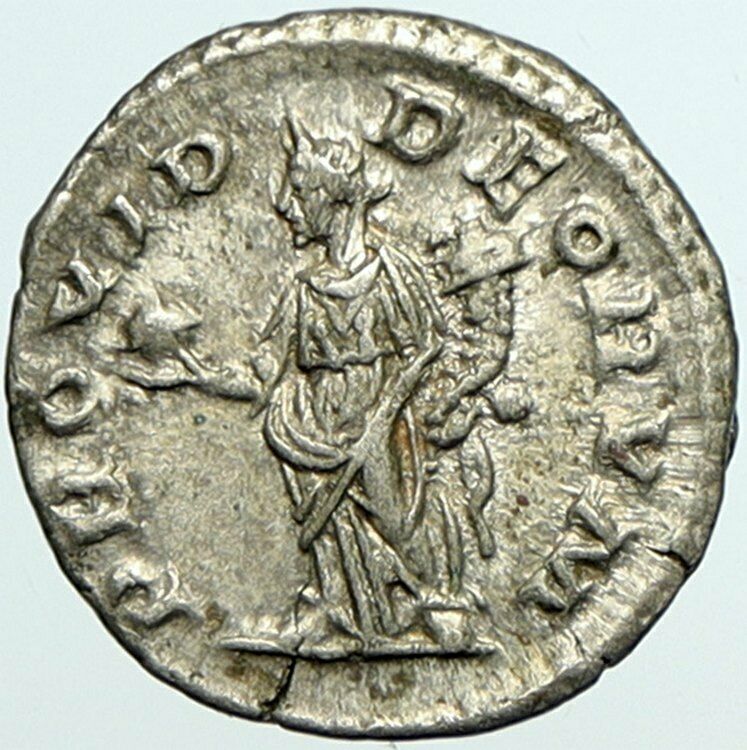 ELAGABALUS Rome Authentic Ancient Silver Roman Coin Providentia Regalia i101266