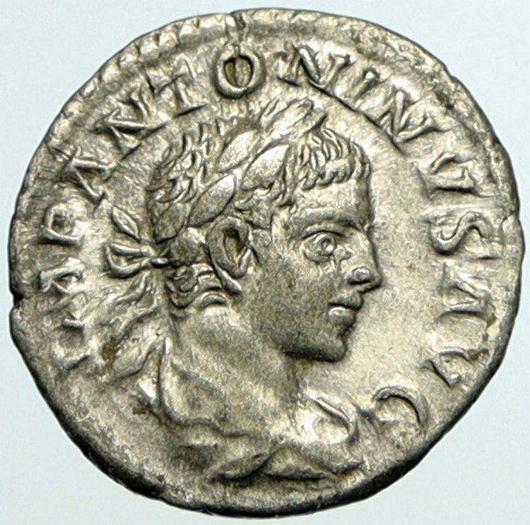 ELAGABALUS Rome Authentic Ancient Silver Roman Coin Providentia Regalia i101266