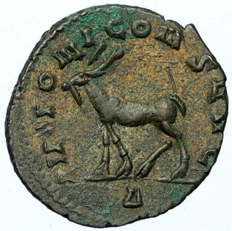 SALONIA Authentic Ancient 267AD Rome Antique OLD Roman Coin BEARDED GOAT i100520