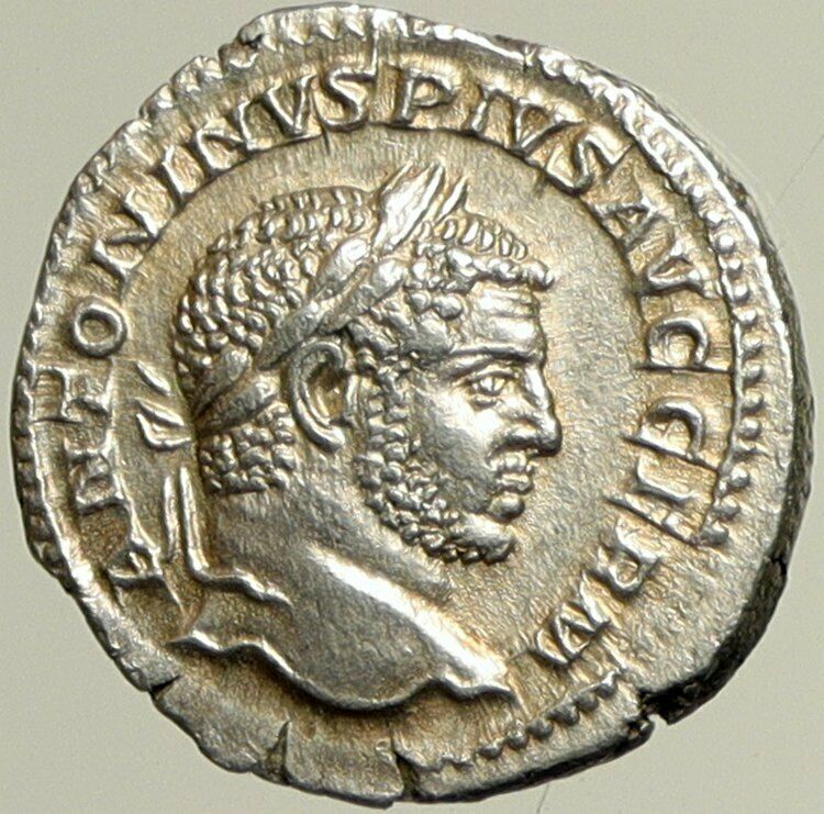 CARACALLA Rome Authentic Ancient Silver Roman DENARIUS Coin ZEUS Regalia i101452