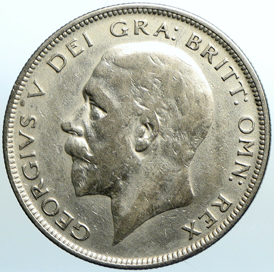 1932 Great Britain UK United Kingdom King George V SILVER 1/2 Crown Coin i101965