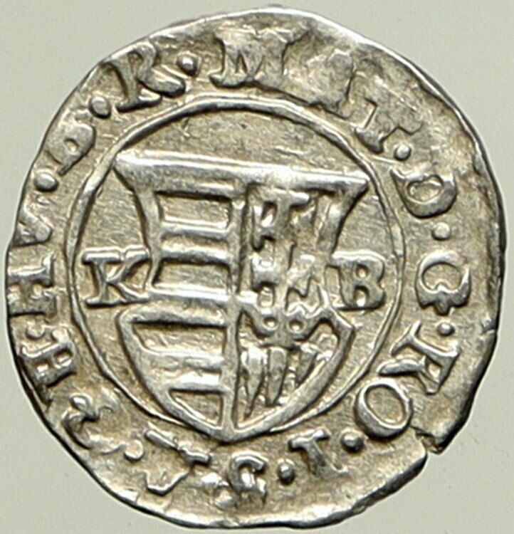 1618 KB HUNGARY King Matyas Matthias II Madonna Child Silver Denier Coin i101391