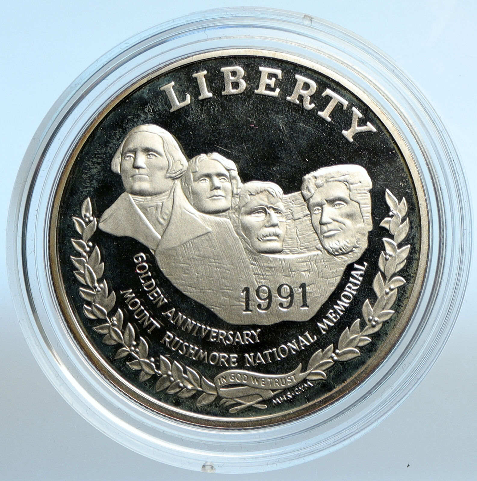 1991 S USA US Mount RUSHMORE Presidents OLD Proof Silver Dollar Coin i101951