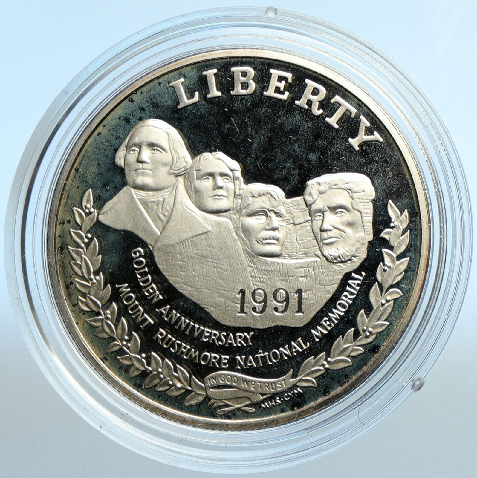 1991 S USA US Mount RUSHMORE Presidents OLD Proof Silver Dollar Coin i101952