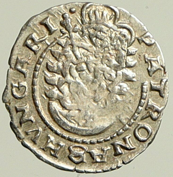 1615 KB HUNGARY King Matyas Matthias II Madonna Child Silver Denier Coin i101392