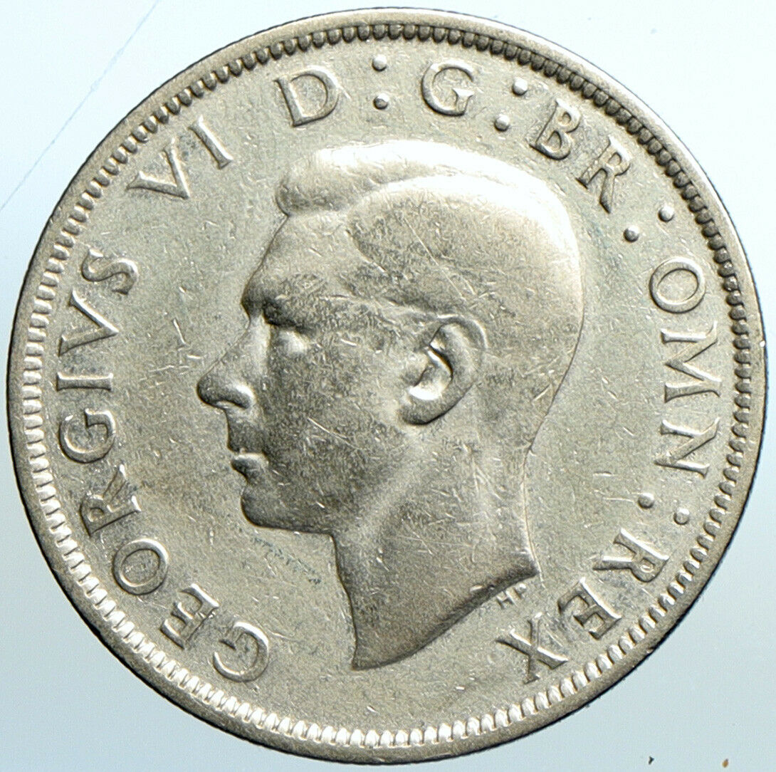 1940 Great Britain United Kingdom UK GEORGE VI Silver Half Crown Coin i101966