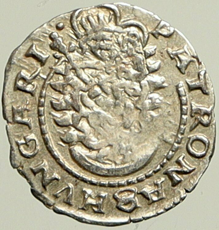 1612 KB HUNGARY King Matyas Matthias II Madonna Child Silver Denier Coin i101397