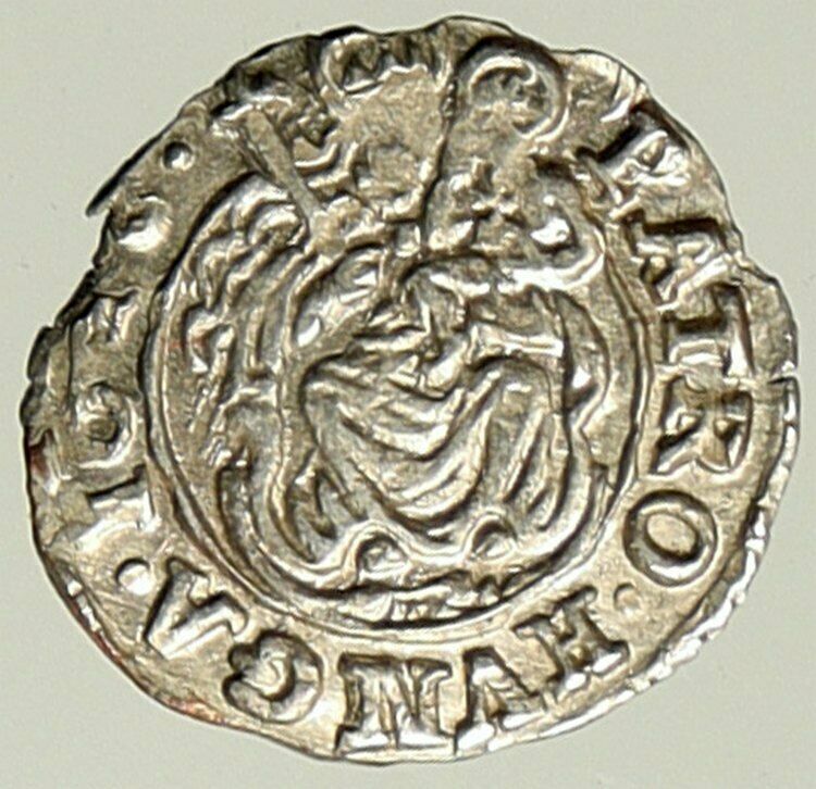 1612 KB HUNGARY King Matyas Matthias II Madonna Child Silver Denier Coin i101394