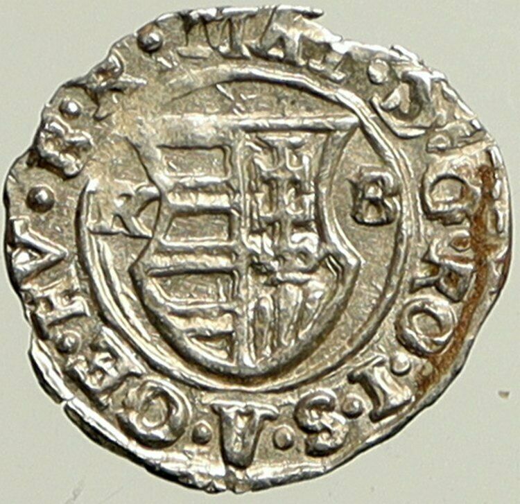 1612 KB HUNGARY King Matyas Matthias II Madonna Child Silver Denier Coin i101394