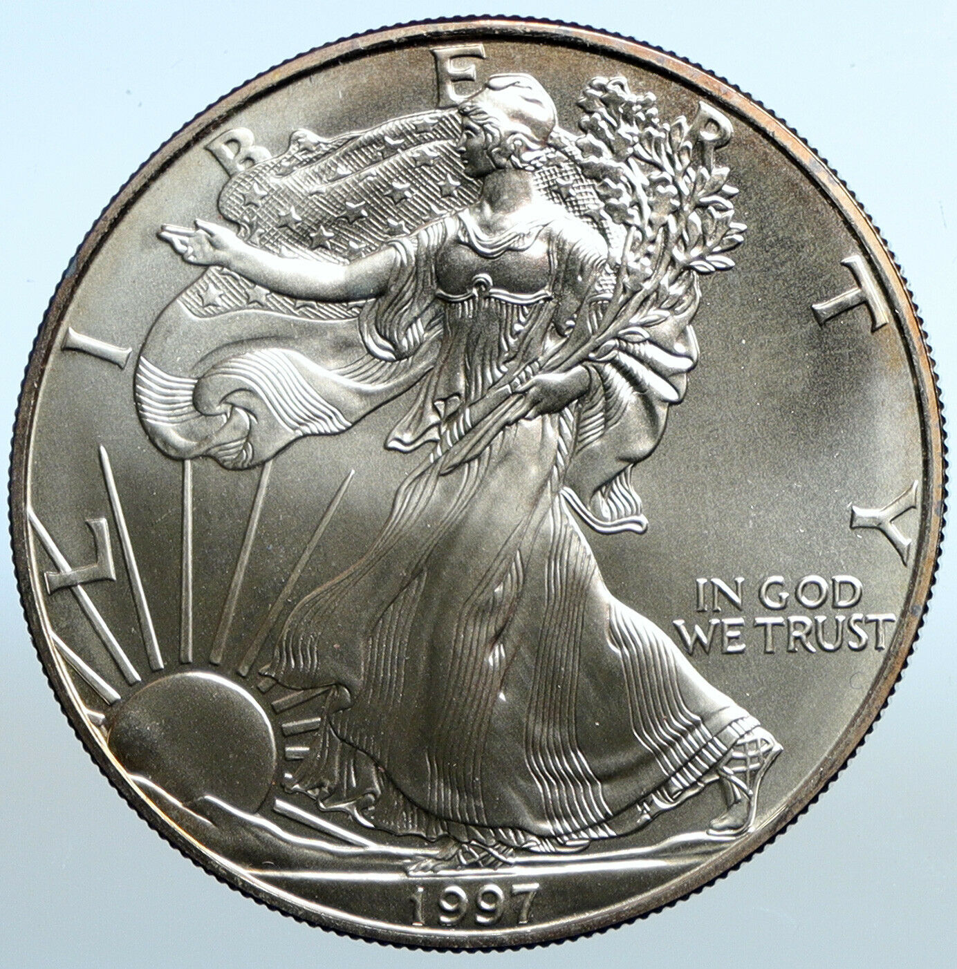 1997 UNITED STATES US Walking Liberty BALD EAGLE Silver Ounce Medal Coin i101953