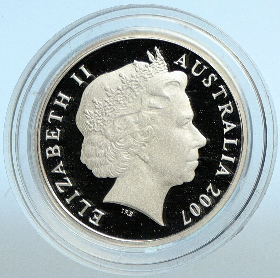 2007 AUSTRALIA Elizabeth II SYDNEY HARBOR BRIDGE PF Silver Dollar Coin i101954