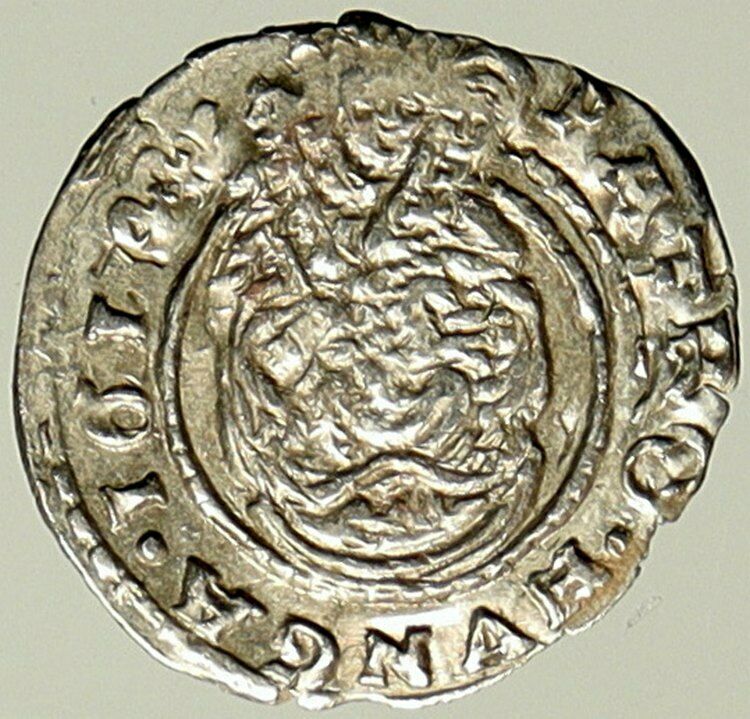 1614 KB HUNGARY King Matyas Matthias II Madonna Child Silver Denier Coin i101398