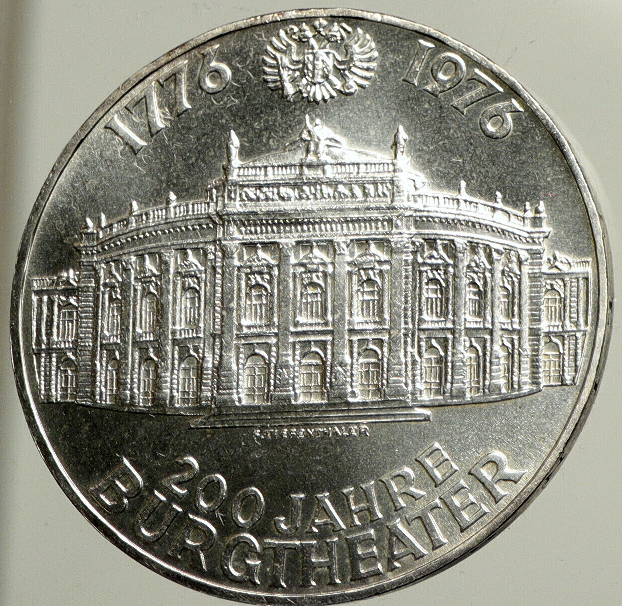 1976 AUSTRIA Architecture BURGTHEATER Old BU Silver 100 Shilling Coin i102488