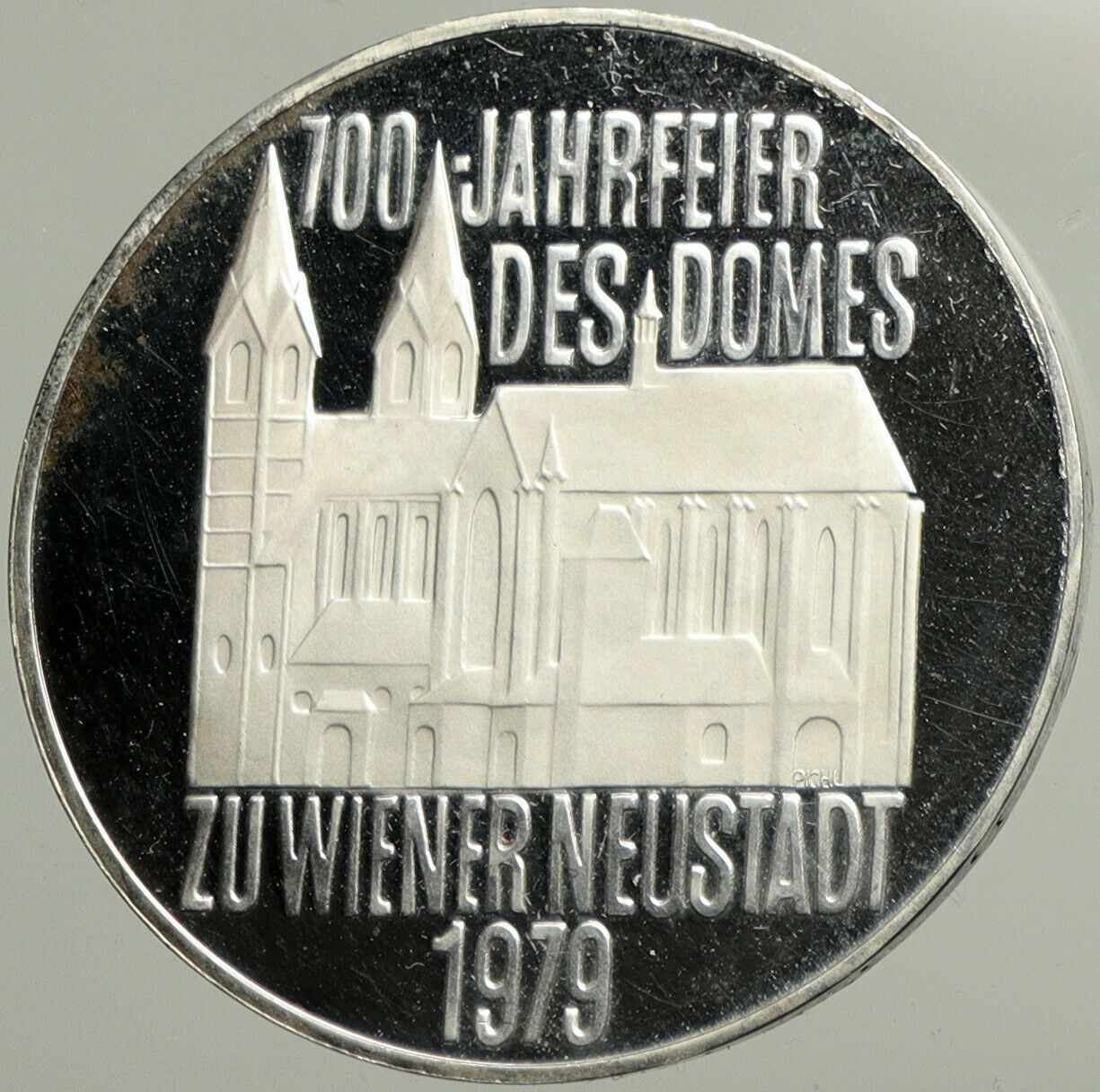 1979 AUSTRIA Cathedral of Vienna Neustadt PRF Silver 100 Schilling Coin i102480