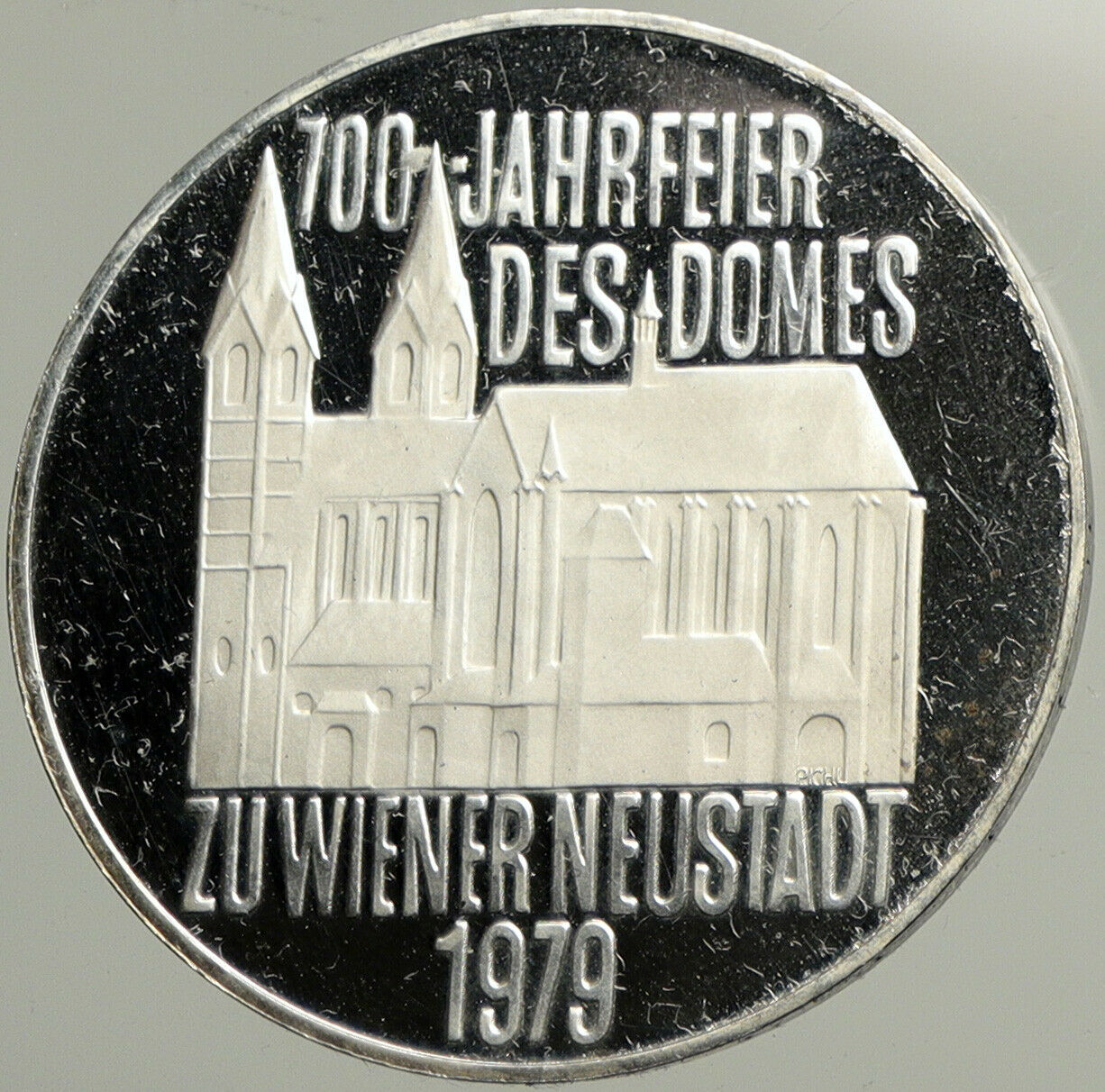 1979 AUSTRIA Cathedral of Vienna Neustadt PRF Silver 100 Schilling Coin i102481