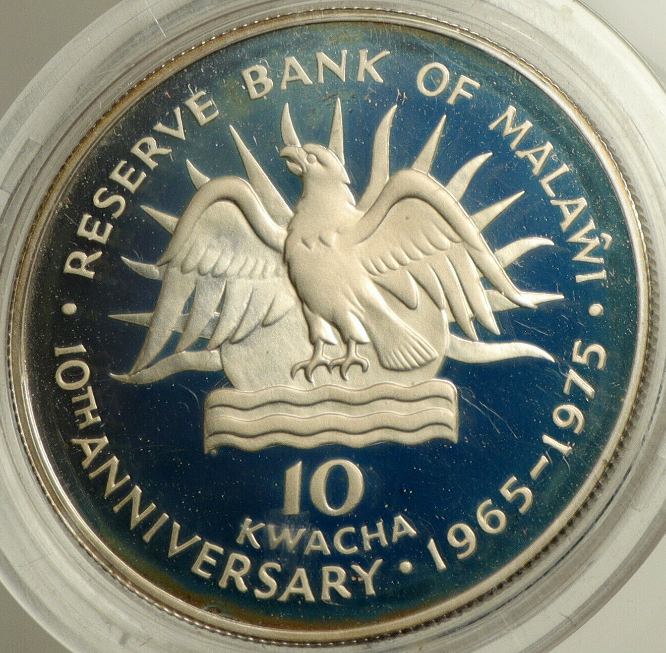 1975 MALAWI President Ngwazi Kamuzu Banda Proof Silver 10 Kwacha Coin i102522