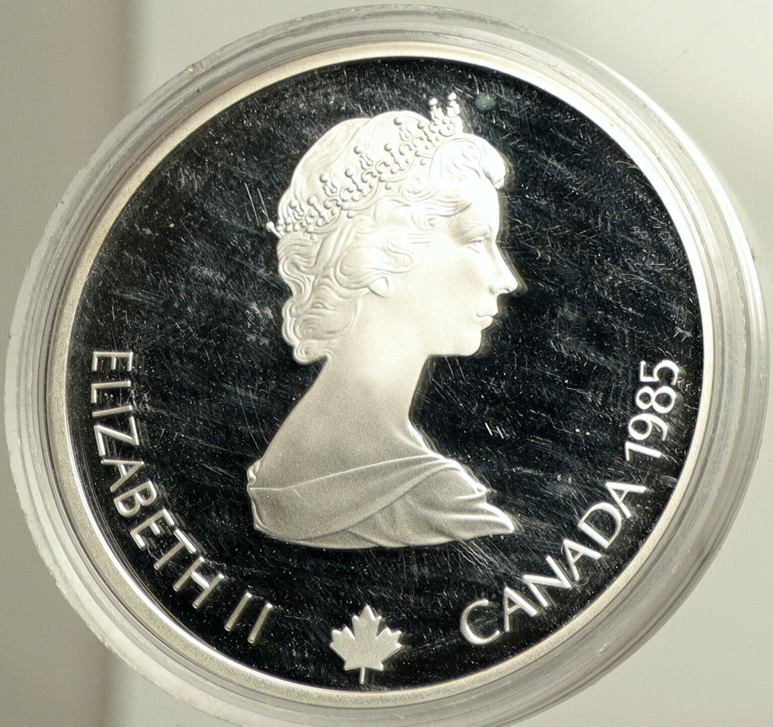 1985 CANADA 1988 CALGARY OLYMPICS Speed Skating Proof Silver $20 Coin i102509