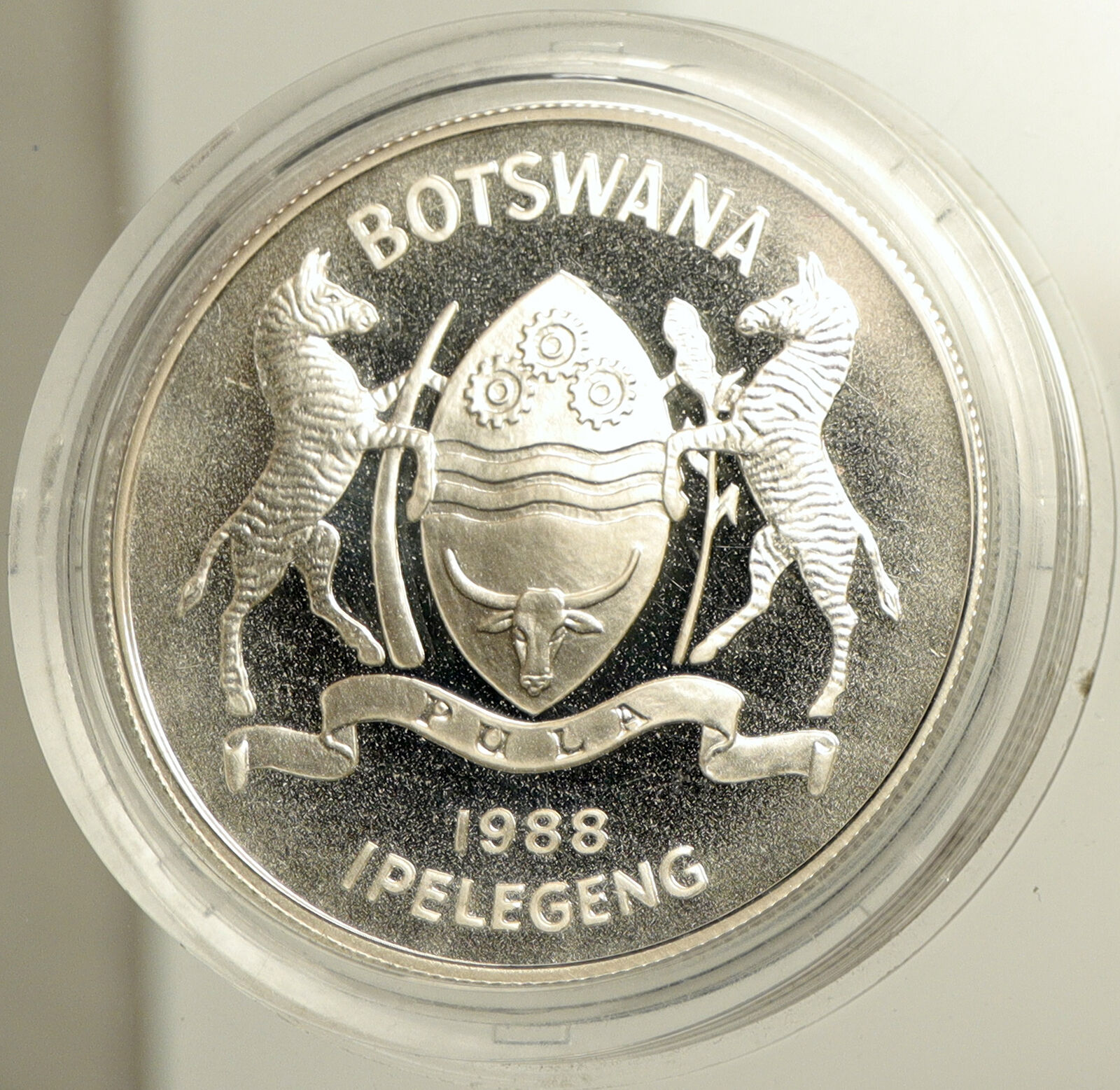 1988 BOTSWANA Summer Olympics RUNNER VINTAGE Proof Silver 5 Pula Coin i102512