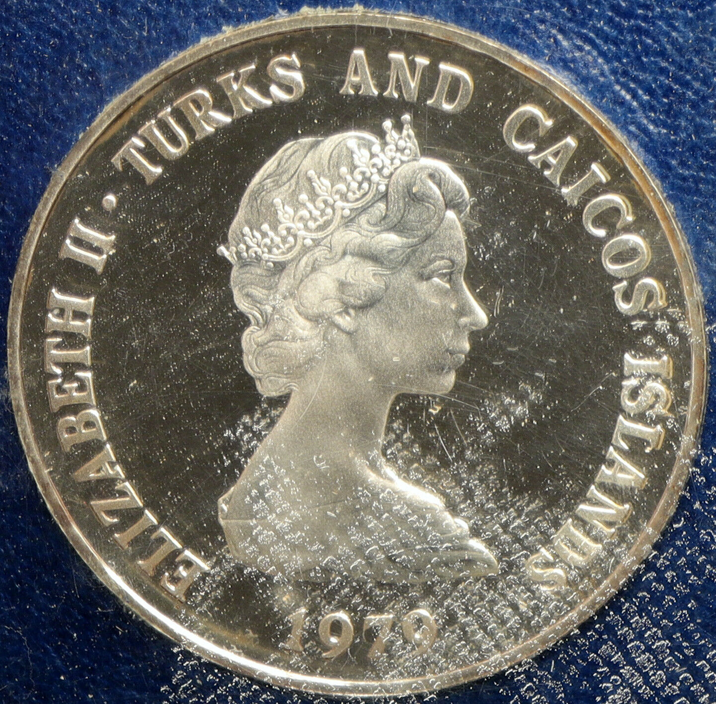 1979 TURKS AND CAICOS 10 Yr of Prince Charles Proof Silver 10 Crown Coin i102532