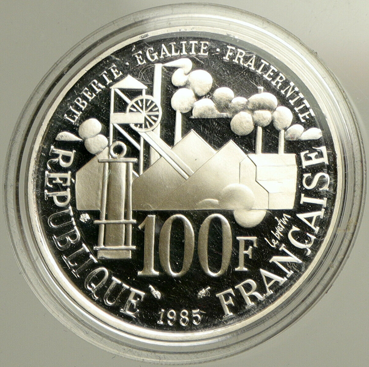 1987 FRANCE Emile Zola Vintage Proof Silver 100 Franc Coin i102493