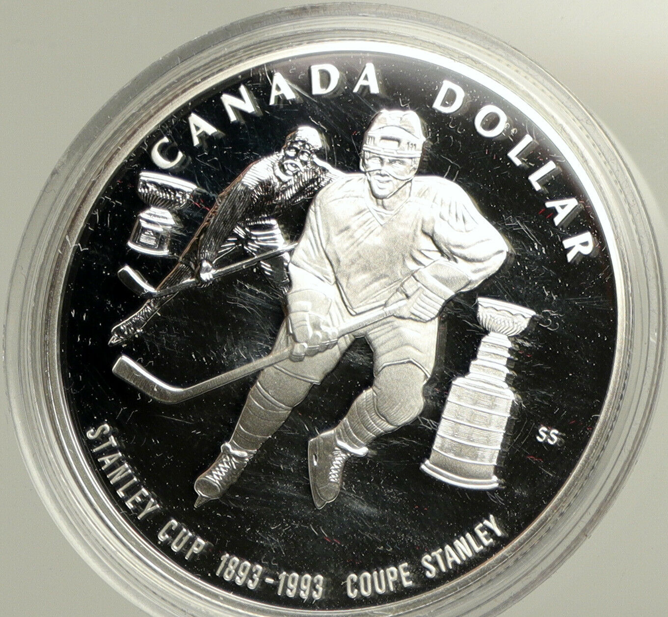 1993 CANADA ICE HOCKEY Stanley Cup Variations Proof Silver Dollar Coin i102494