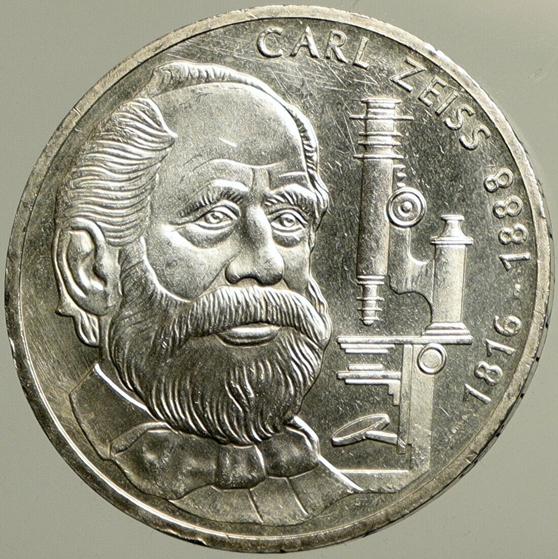 1988 F GERMANY Carl Zeiss Lens Genuine Old BU Silver 10 Mark German Coin i102465