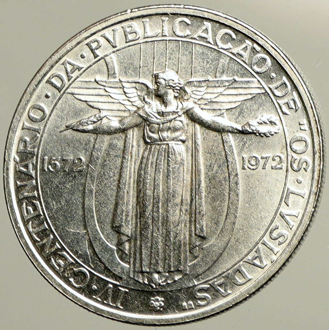 1972 PORTUGAL Poem Os Lusiadas by Camoes Genuine Silver 50 Escudos Coin i102473