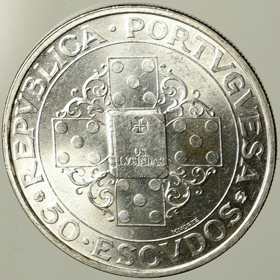 1972 PORTUGAL Poem Os Lusiadas by Camoes Genuine Silver 50 Escudos Coin i102473