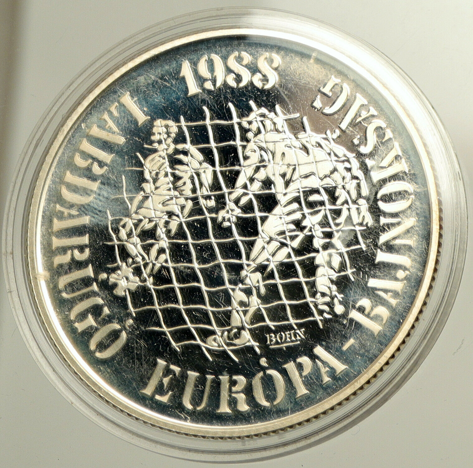 1988 HUNGARY Europe Football Championship Proof Silver 500 Forint Coin i102502