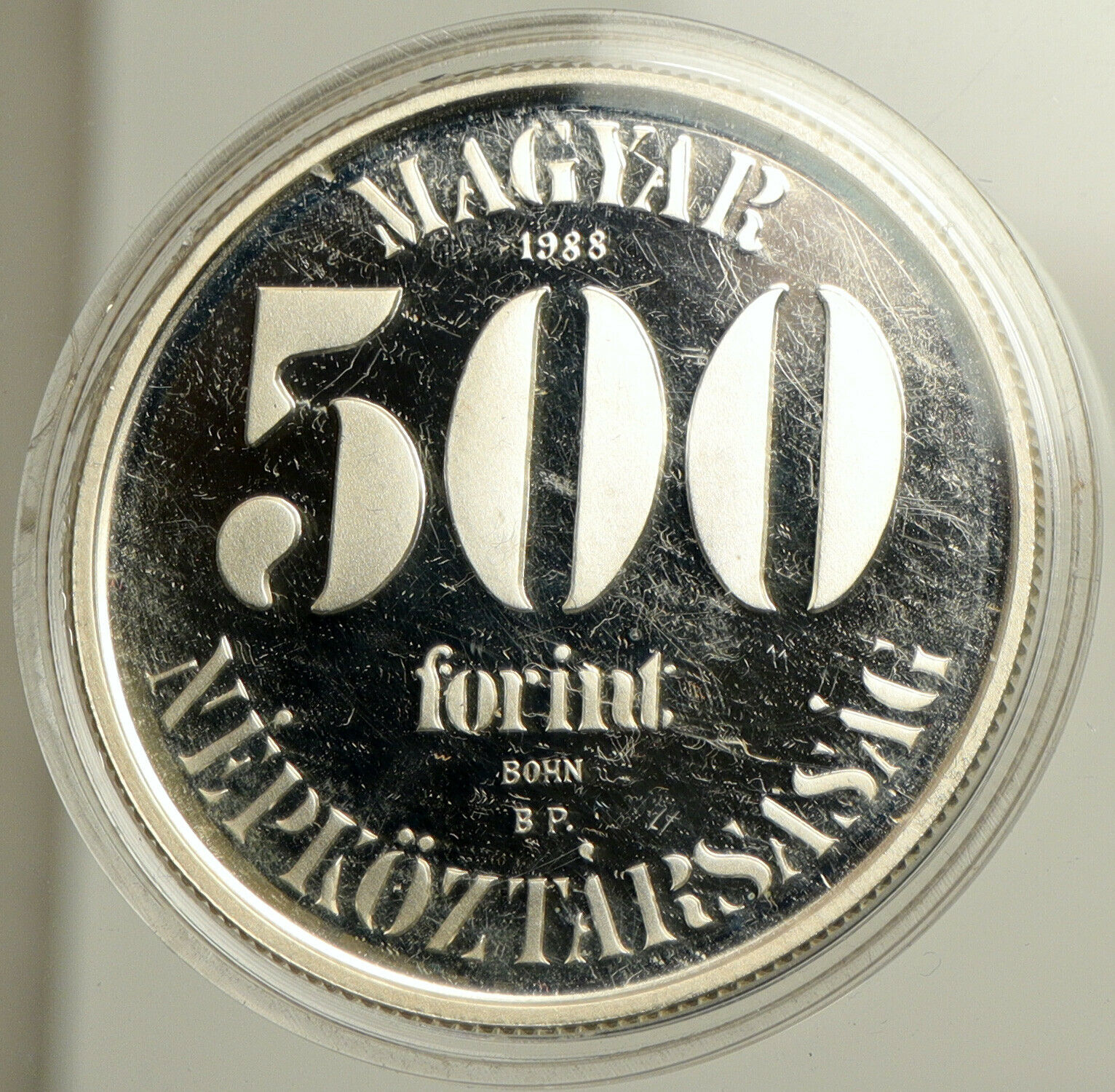 1988 HUNGARY Europe Football Championship Proof Silver 500 Forint Coin i102502