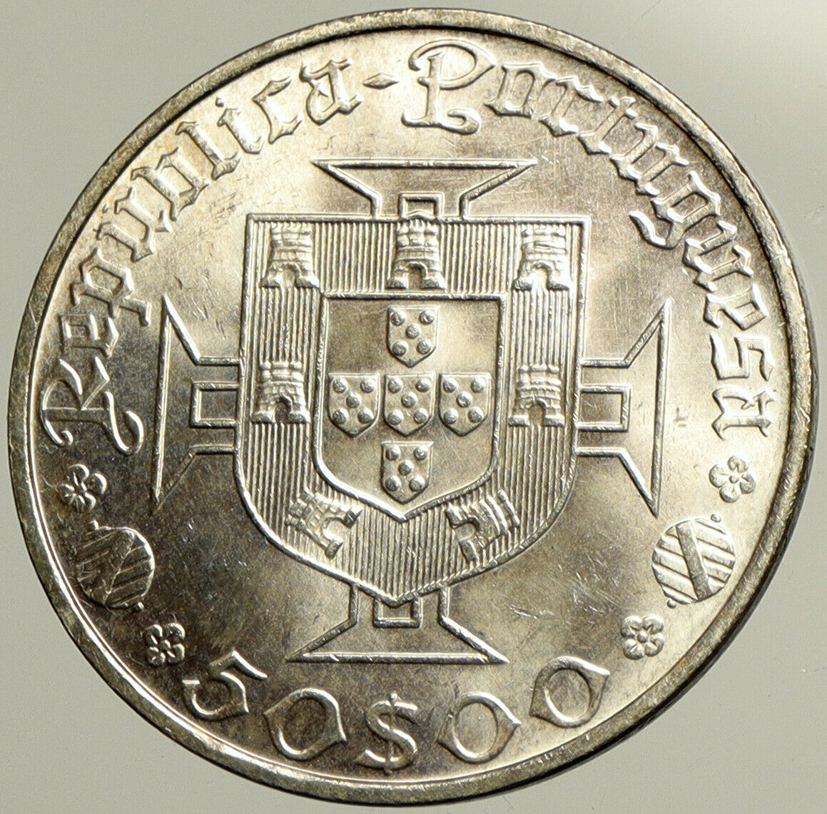 1969 PORTUGAL w VASCO DA GAMA Explorer VINTAGE Silver 50 Escudos Coin i102474