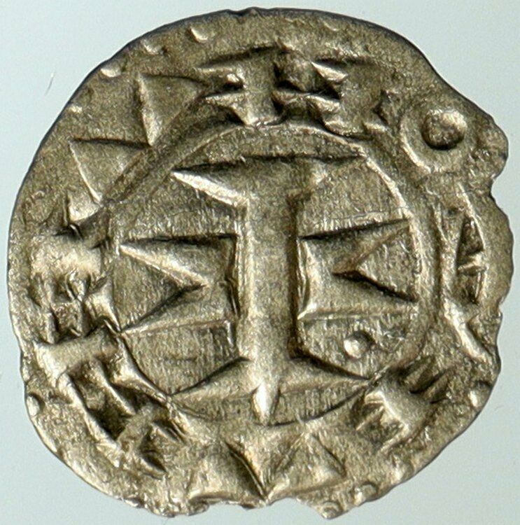 1100-1200 FRANCE Melgueil Maguelonne ANTIQUE Silver Denier Medieval Coin i102307