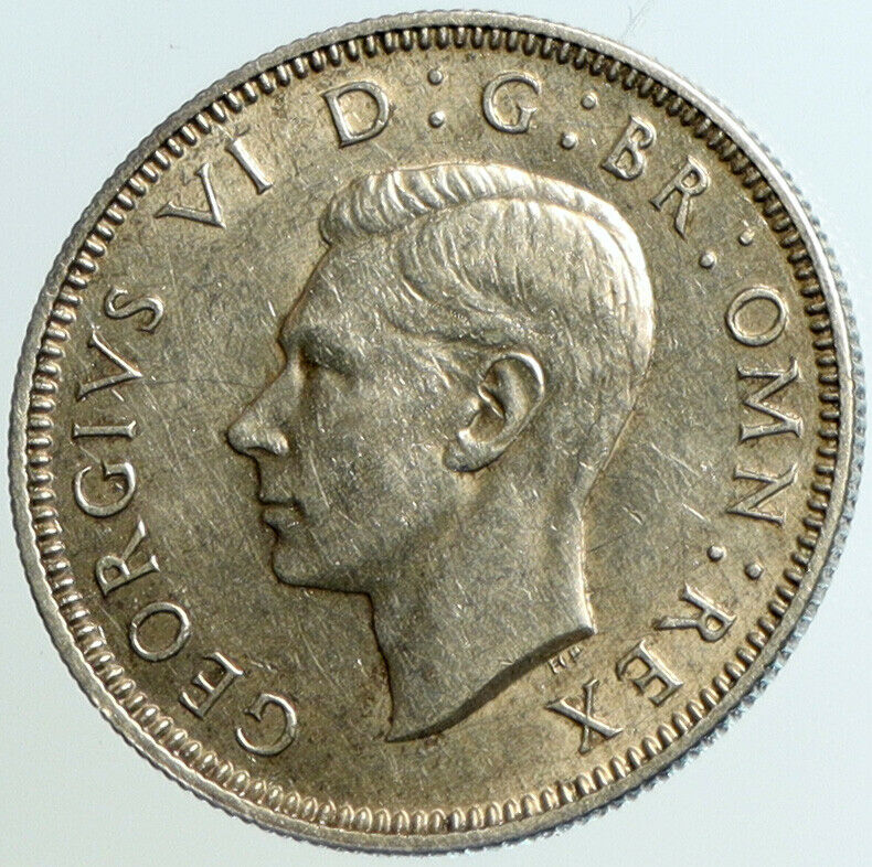 1939 Great Britain UK United Kingdom SILVER SHILLING Coin King George VI i102295