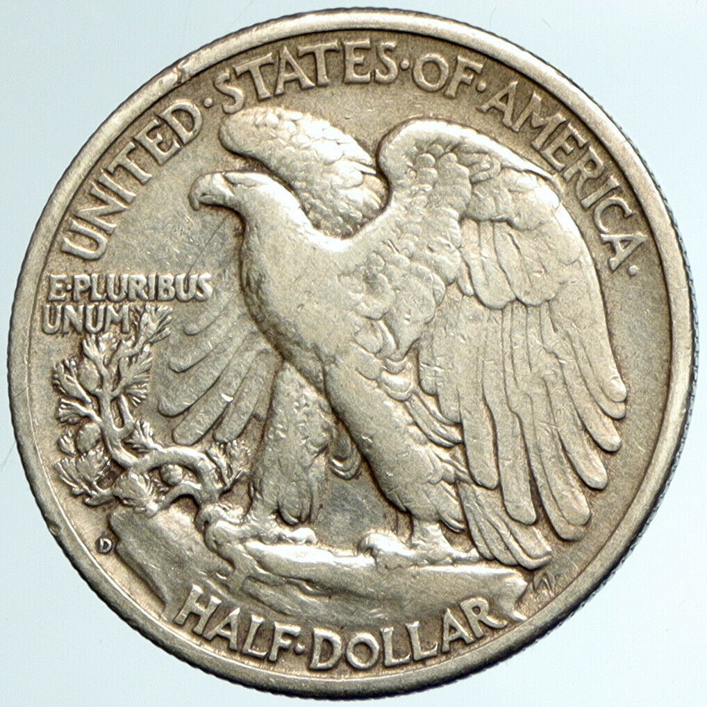 1943 UNITED STATES US Silver WALKING LIBERTY Half Dollar Coin BALD EAGLE i102400