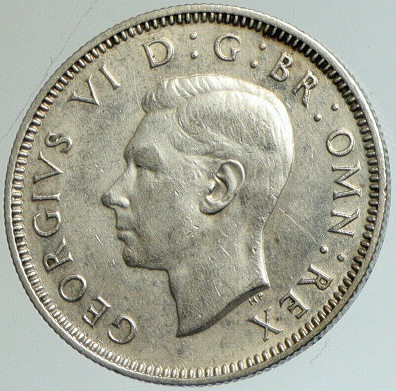 1939 Great Britain UK United Kingdom SILVER SHILLING Coin King George VI i102162